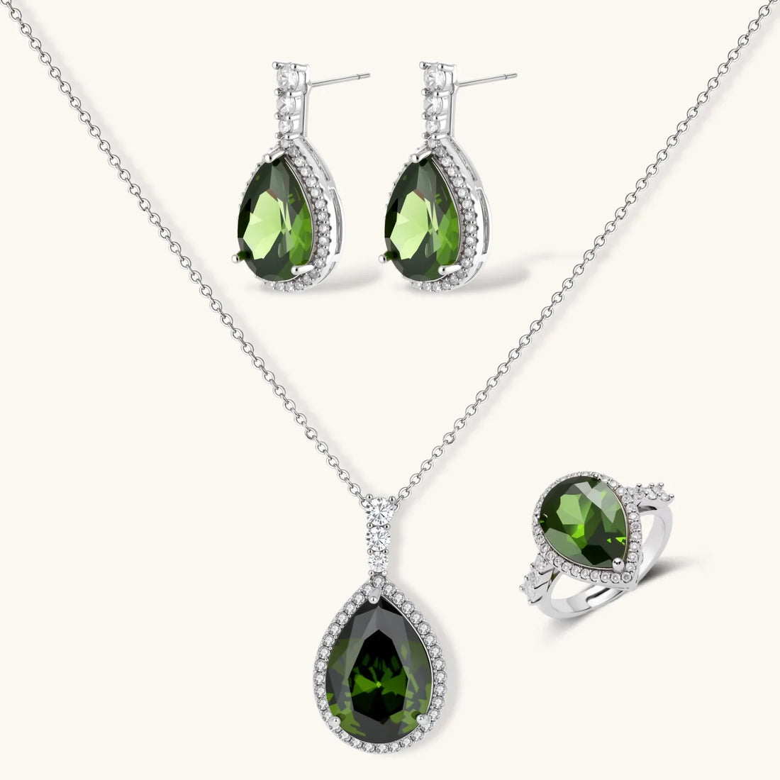 Emerald Dreams Jewellery Set styled as occasion jewellery