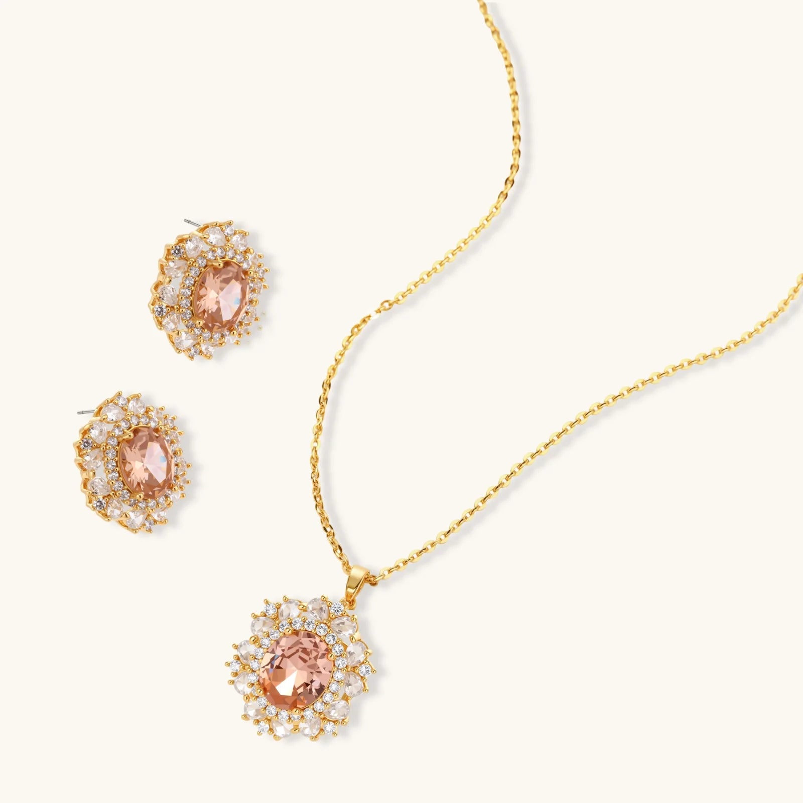 Angled view of Vintage Glamour Jewellery Set by Averuna Jewellery