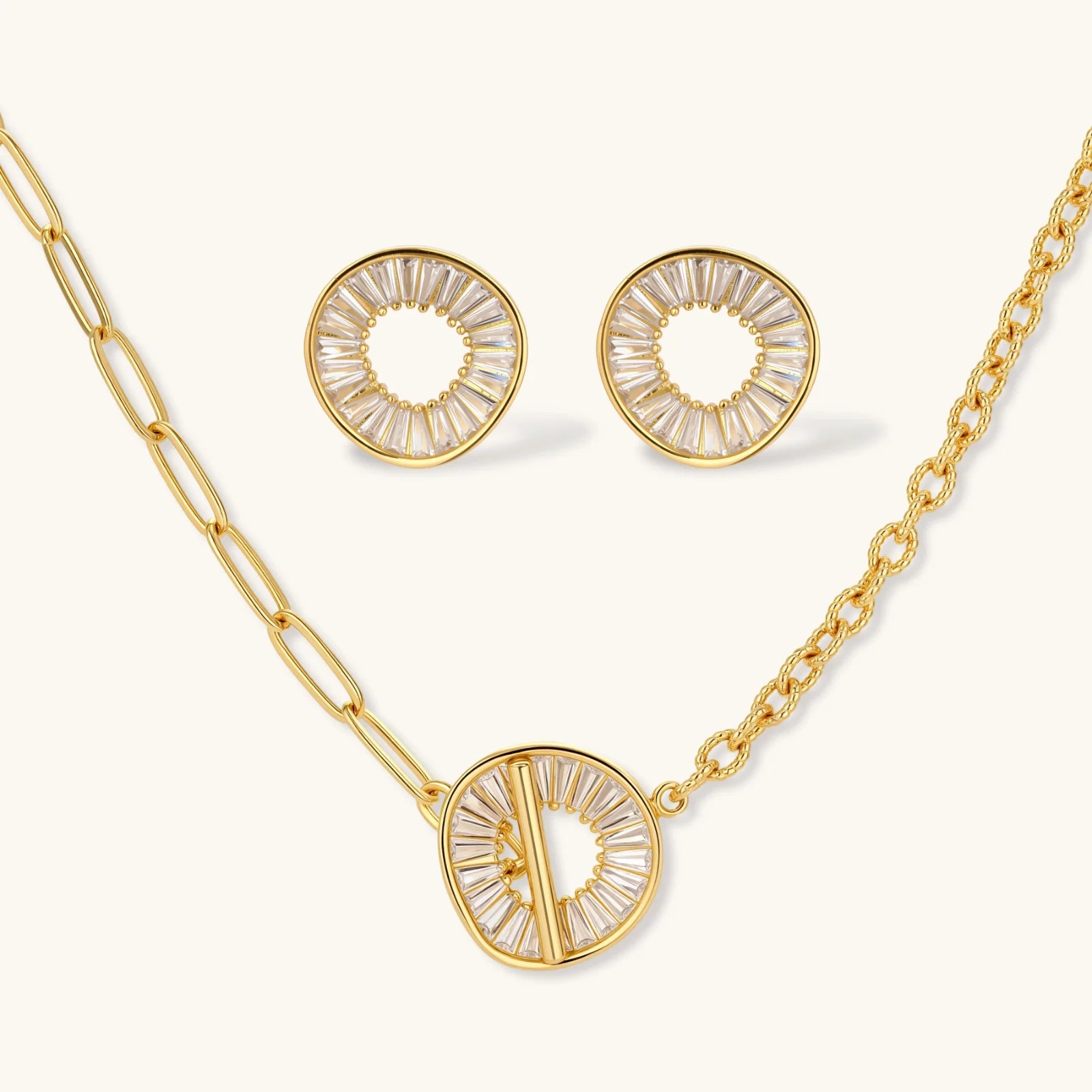 Radiant Circle Jewellery Set by Averuna Jewellery