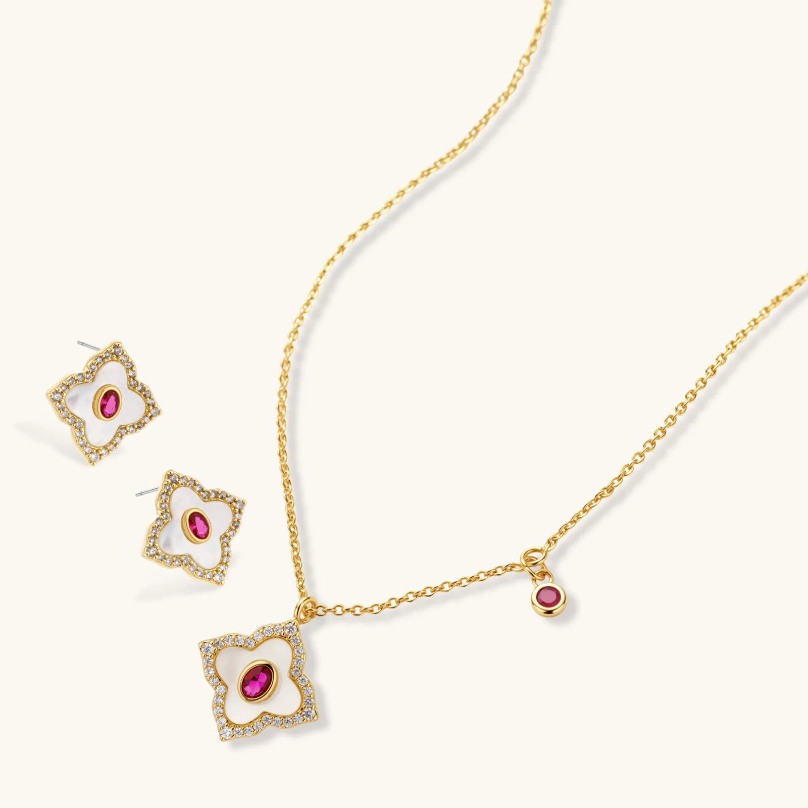 Close-up detail of Flower Power Jewellery Set by Averuna Jewellery
