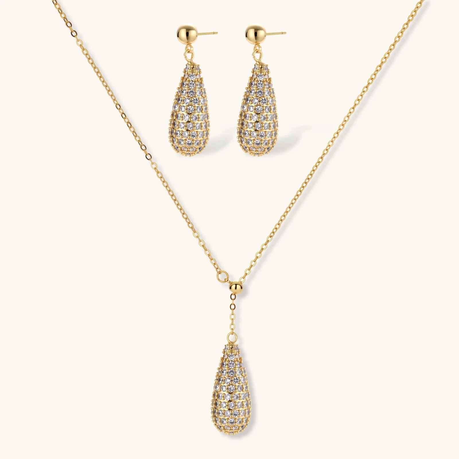 Golden Luxe Crystal Jewellery Set by Averuna Jewellery