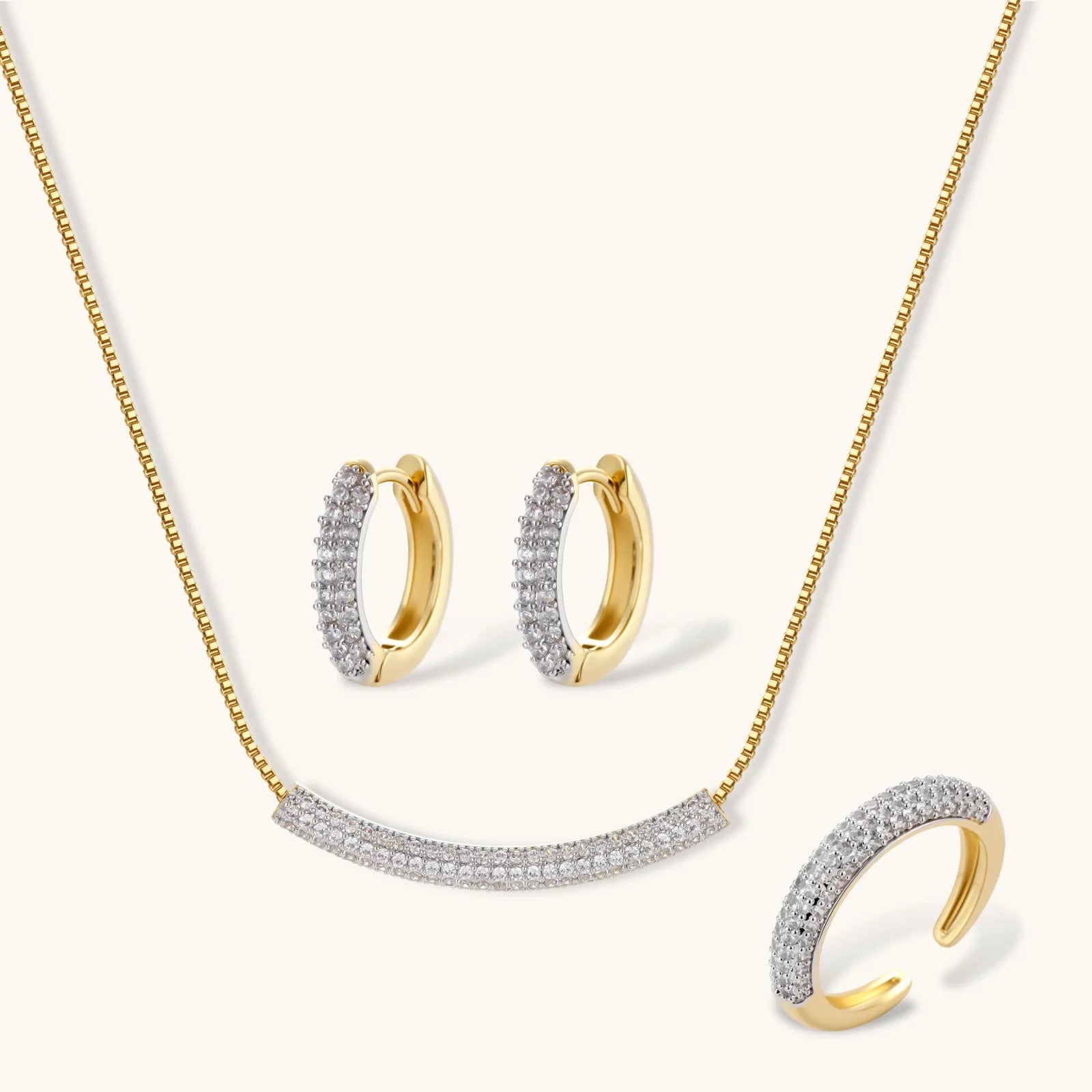Crescent Glow Jewellery Set by Averuna Jewellery