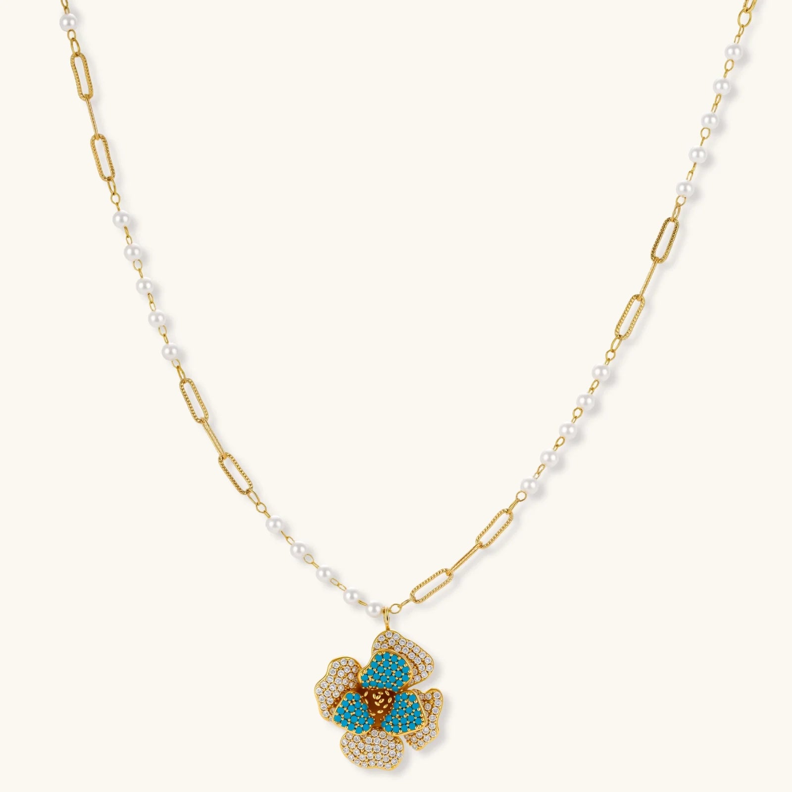 Angled view of Blooming Sapphire Jewellery Set by Averuna Jewellery
