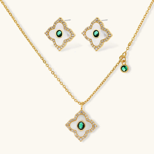 Emerald Bloom Jewellery Set by Averuna Jewellery