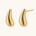 Golden Teardrop Stud Earrings by Averuna Jewellery