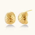 Hammered Gold Huggie Earrings by Averuna Jewellery