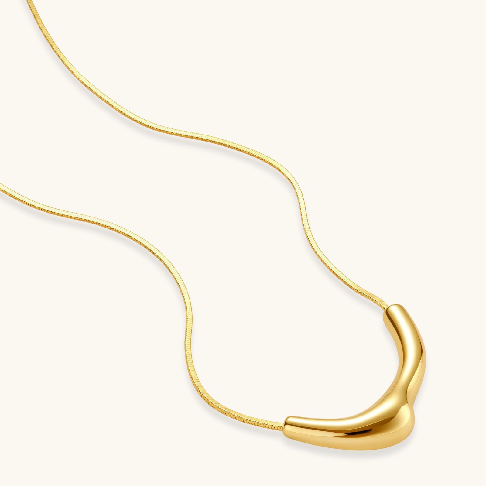 Close-up detail of Sculpted Curve Statement Necklace by Averuna Jewellery