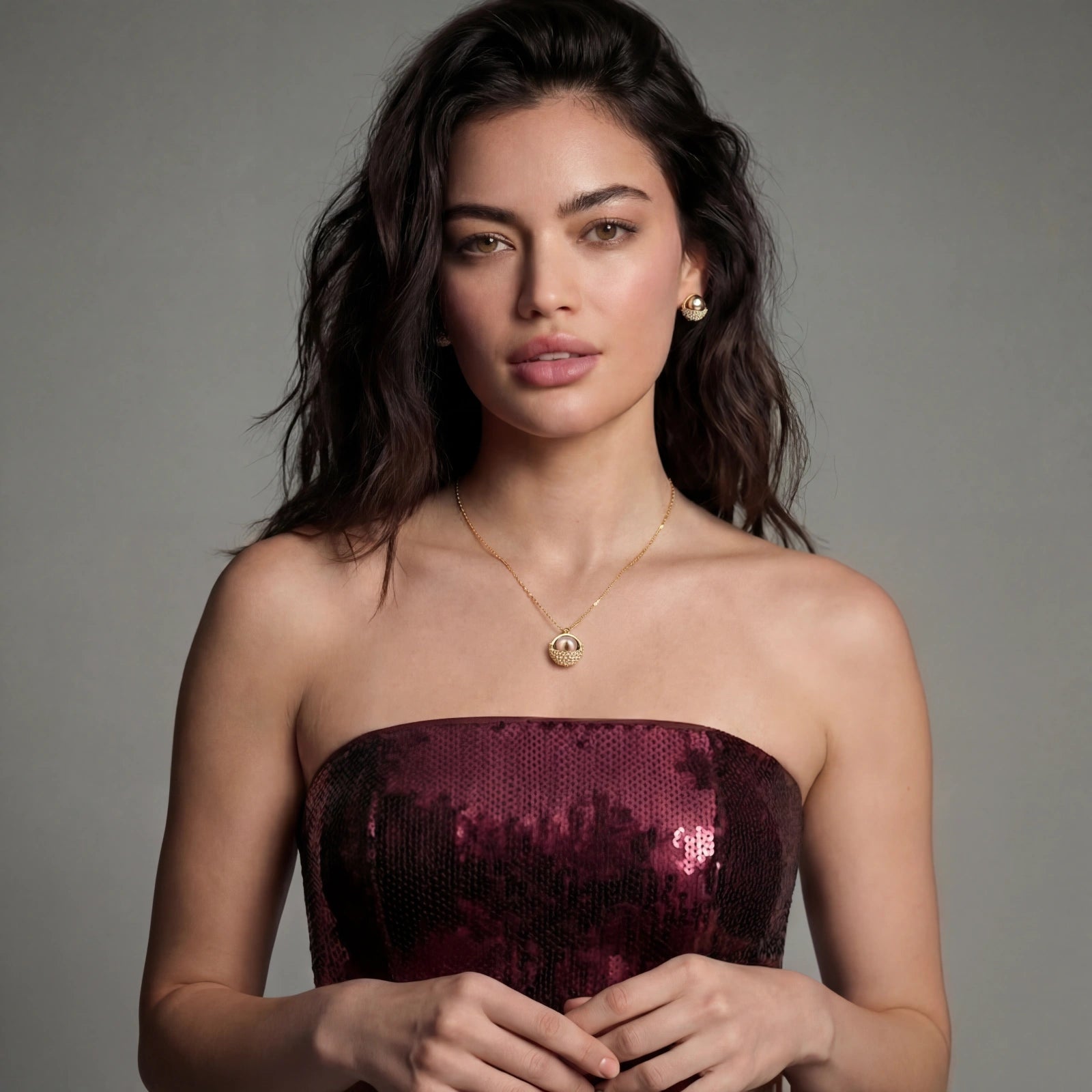 Lifestyle view of Solar Sphere Jewellery Set by Averuna Jewellery