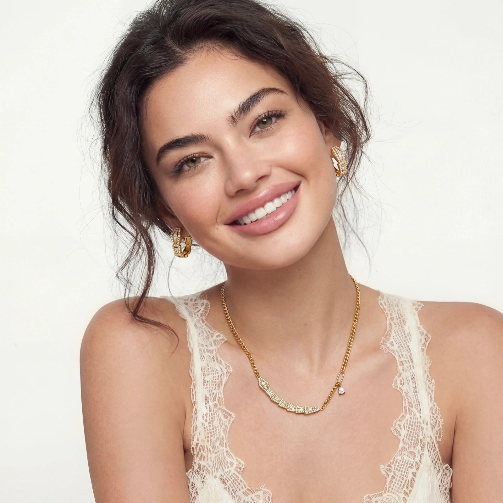 Lifestyle view of Geometric Luxe Jewellery Set by Averuna Jewellery