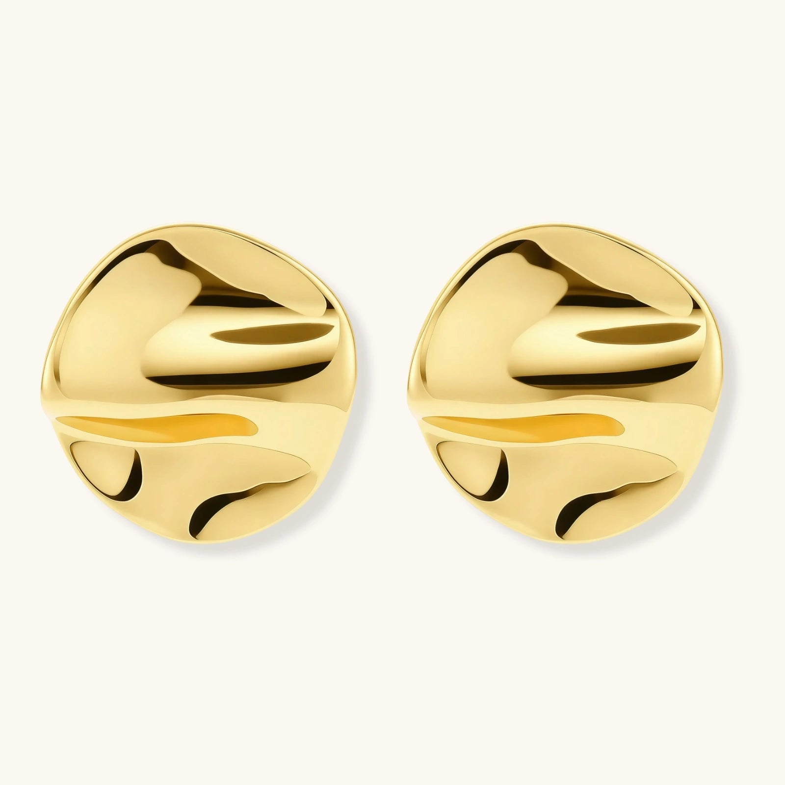 Lifestyle view of Flow Statement Stud Earrings by Averuna Jewellery