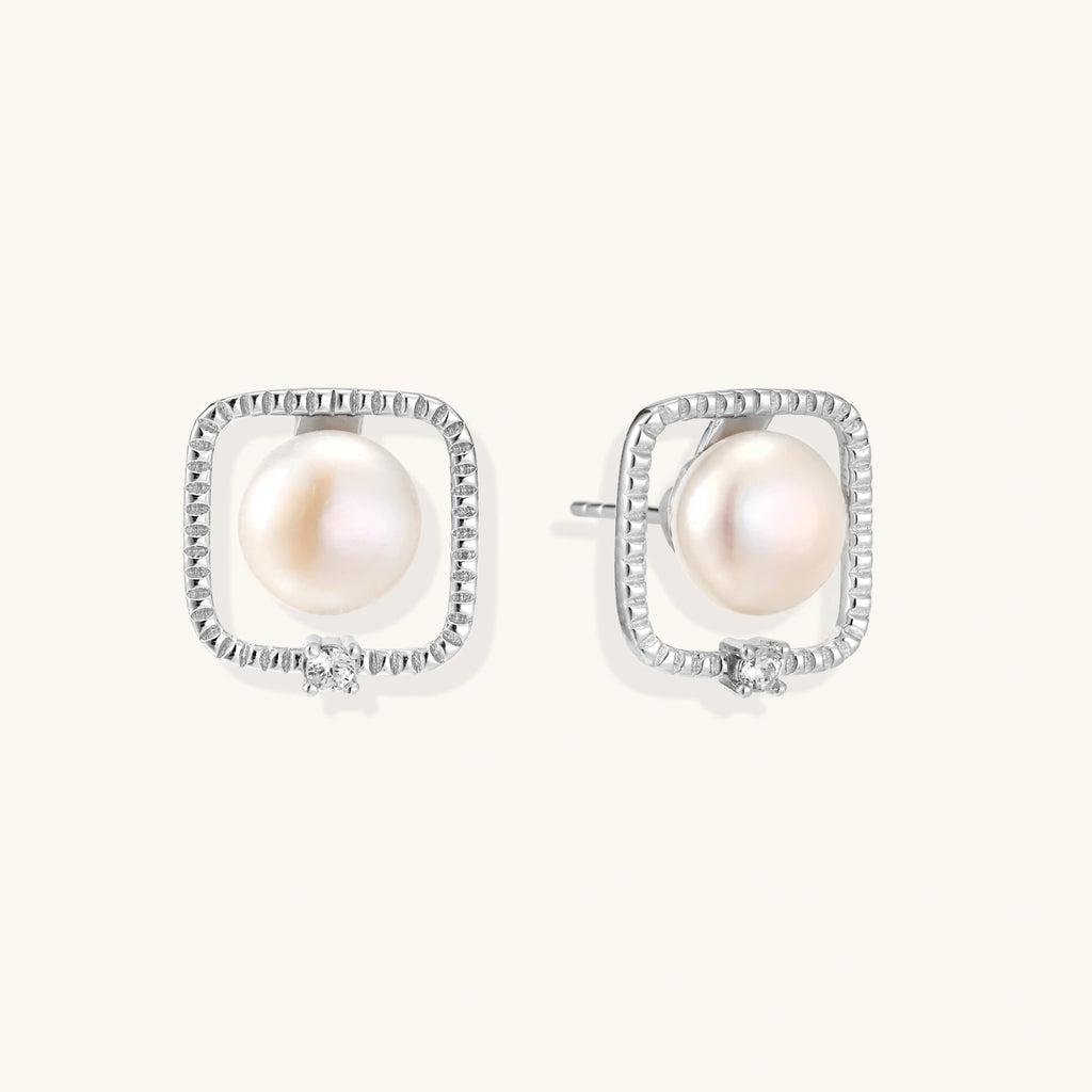 Pearl Halo Stud Earrings by Averuna Jewellery