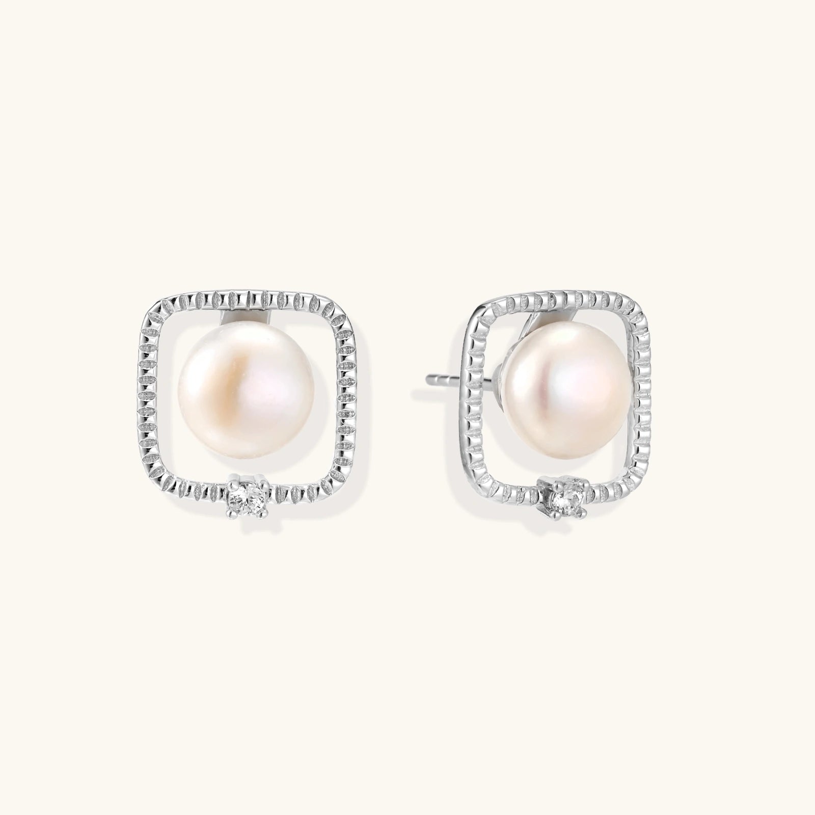 Pearl Halo Stud Earrings by Averuna Jewellery