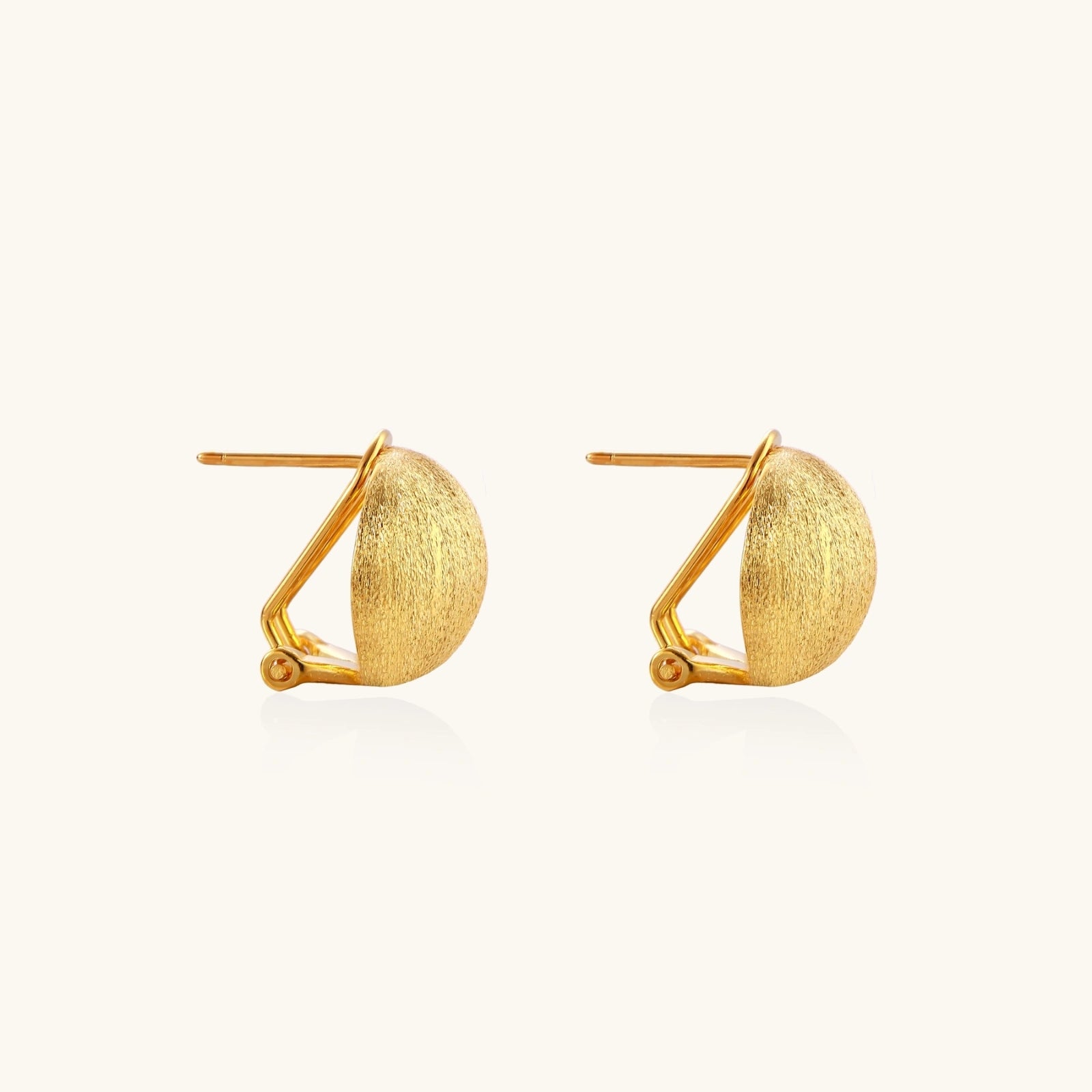 Product detail of Brushed Gold Dome Clip Earrings by Averuna Jewellery