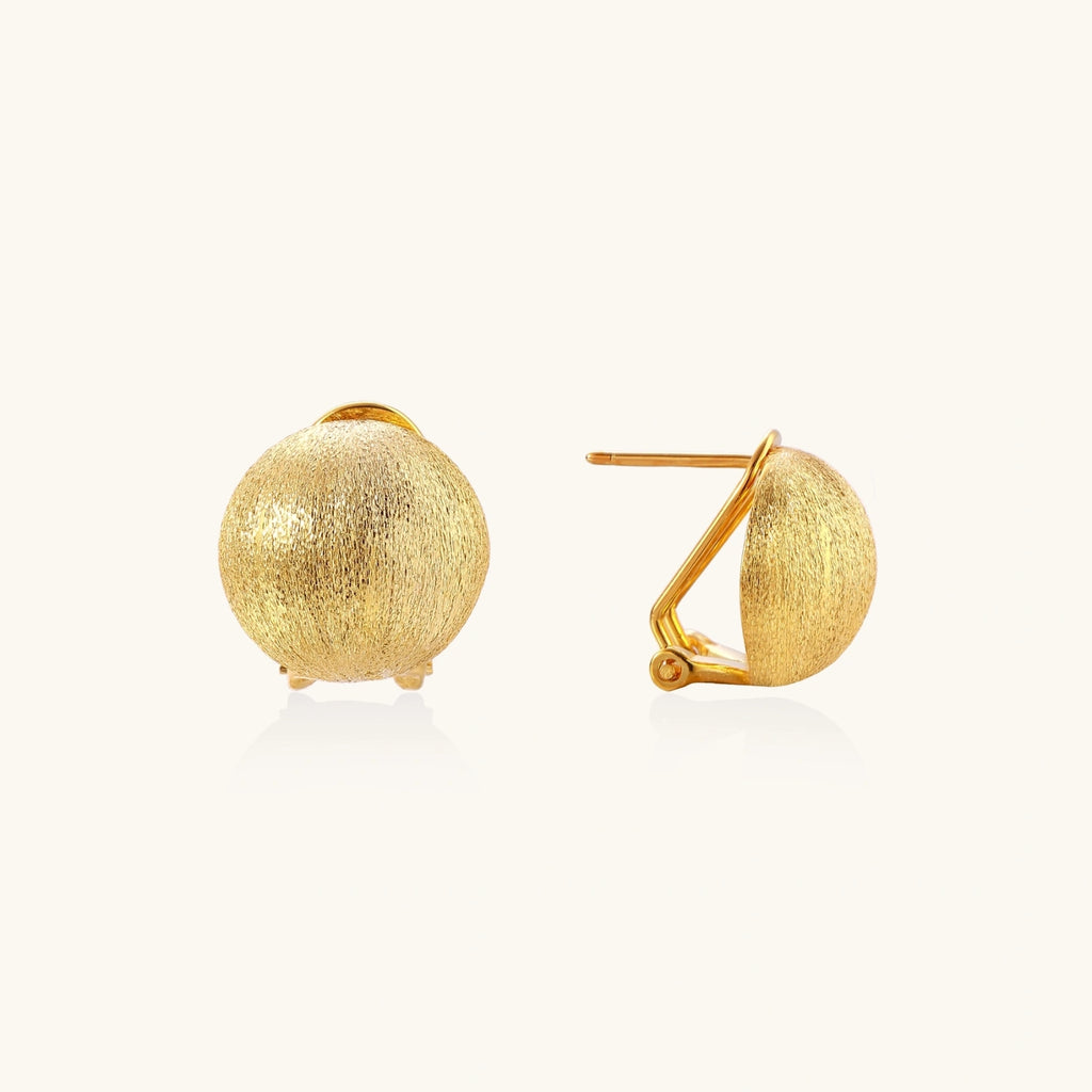 Product detail of Brushed Gold Dome Clip Earrings by Averuna Jewellery
