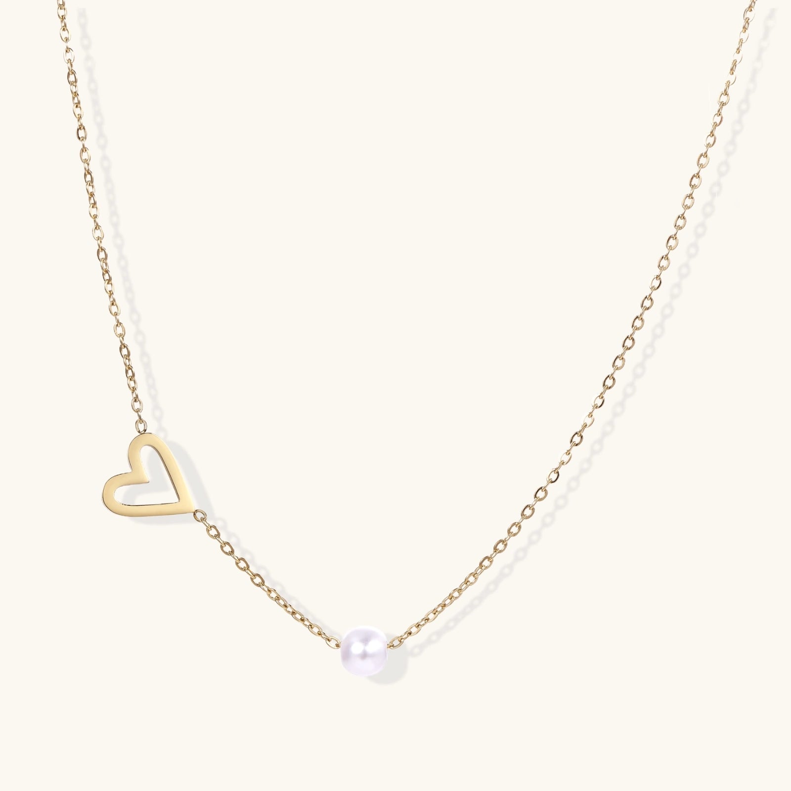 Pearl Heart Embrace Necklace by Averuna Jewellery