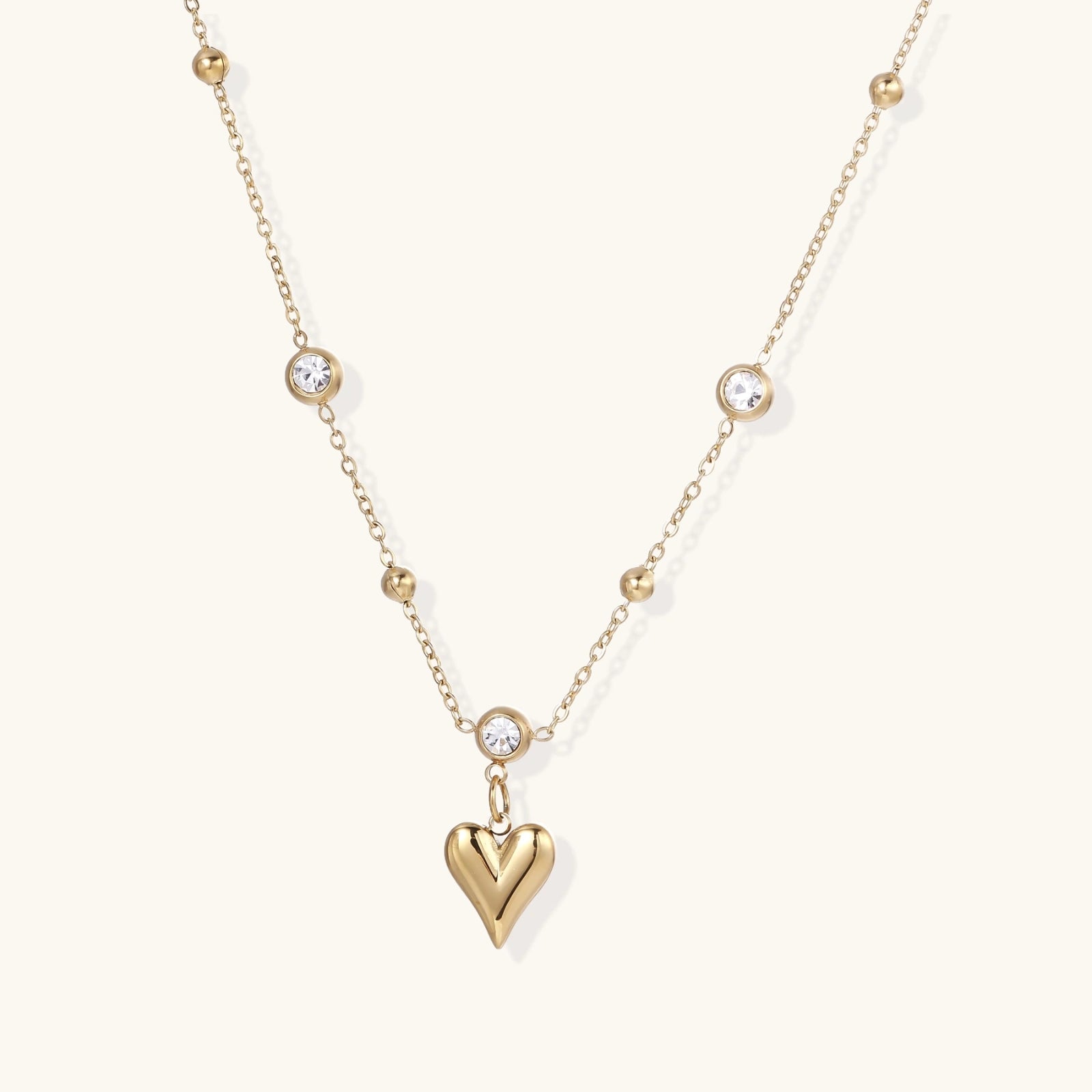 Crystal Heart Charm Necklace by Averuna Jewellery
