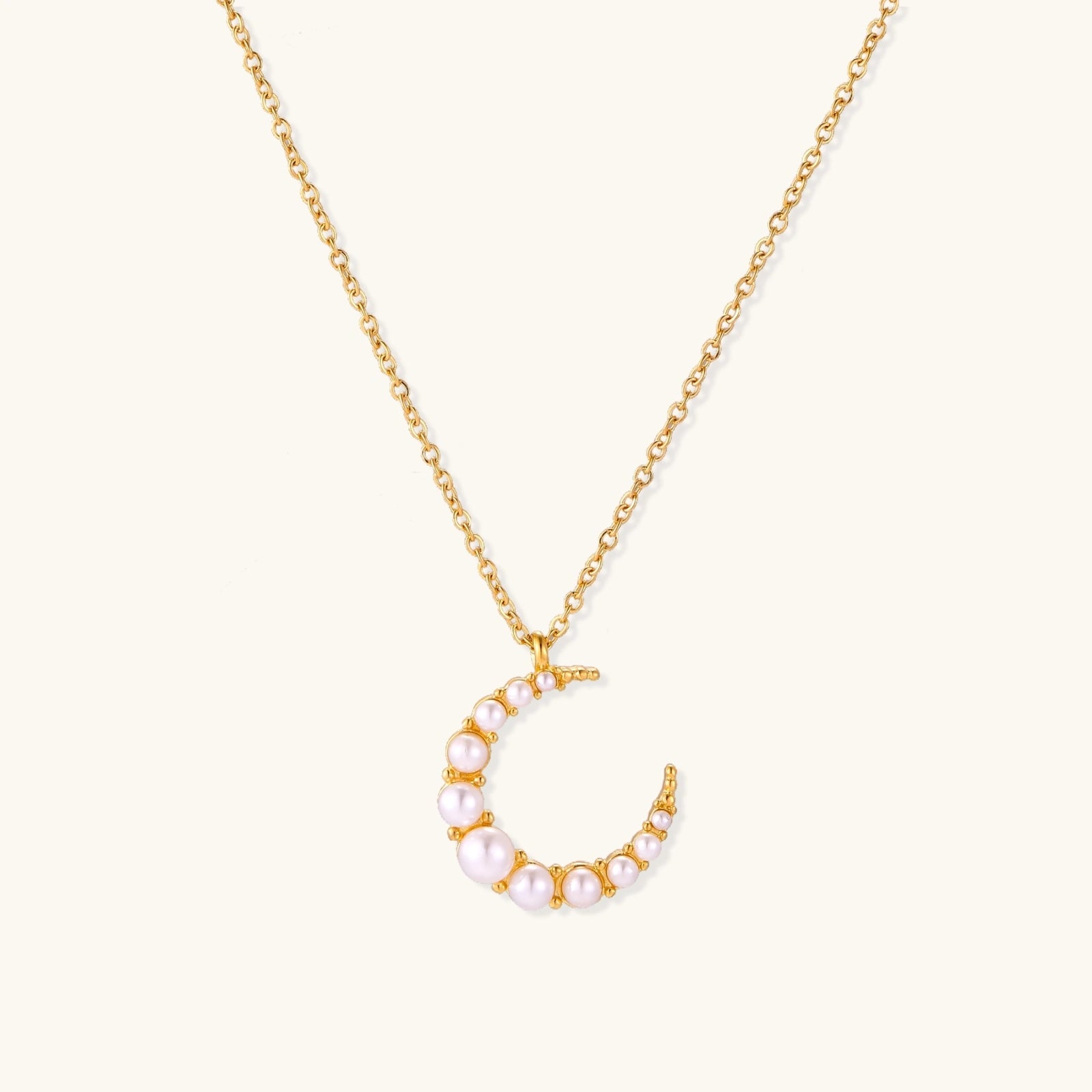 Luna Pearl Crescent Necklace by Averuna Jewellery