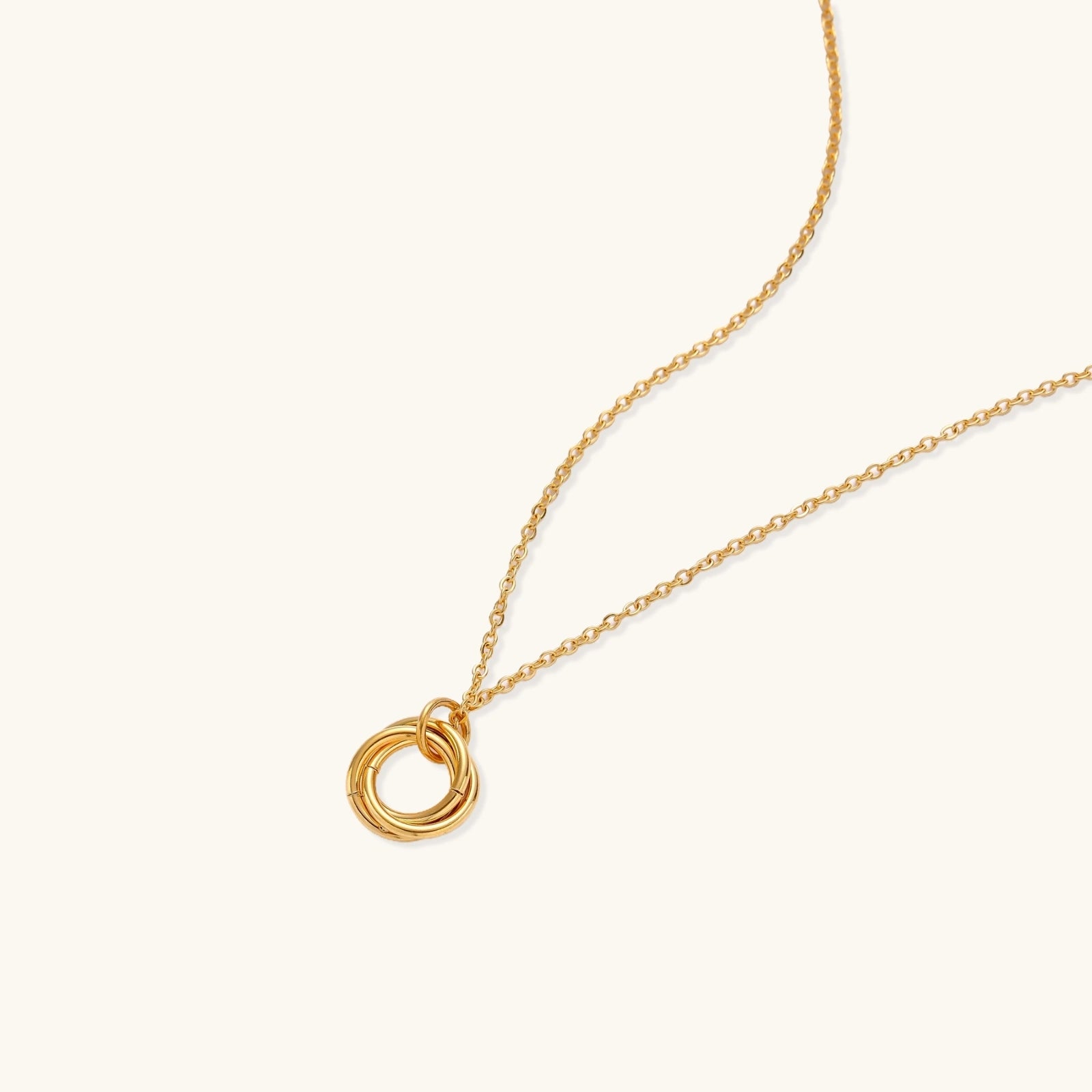 Angled view of Twisted Harmony Necklace by Averuna Jewellery