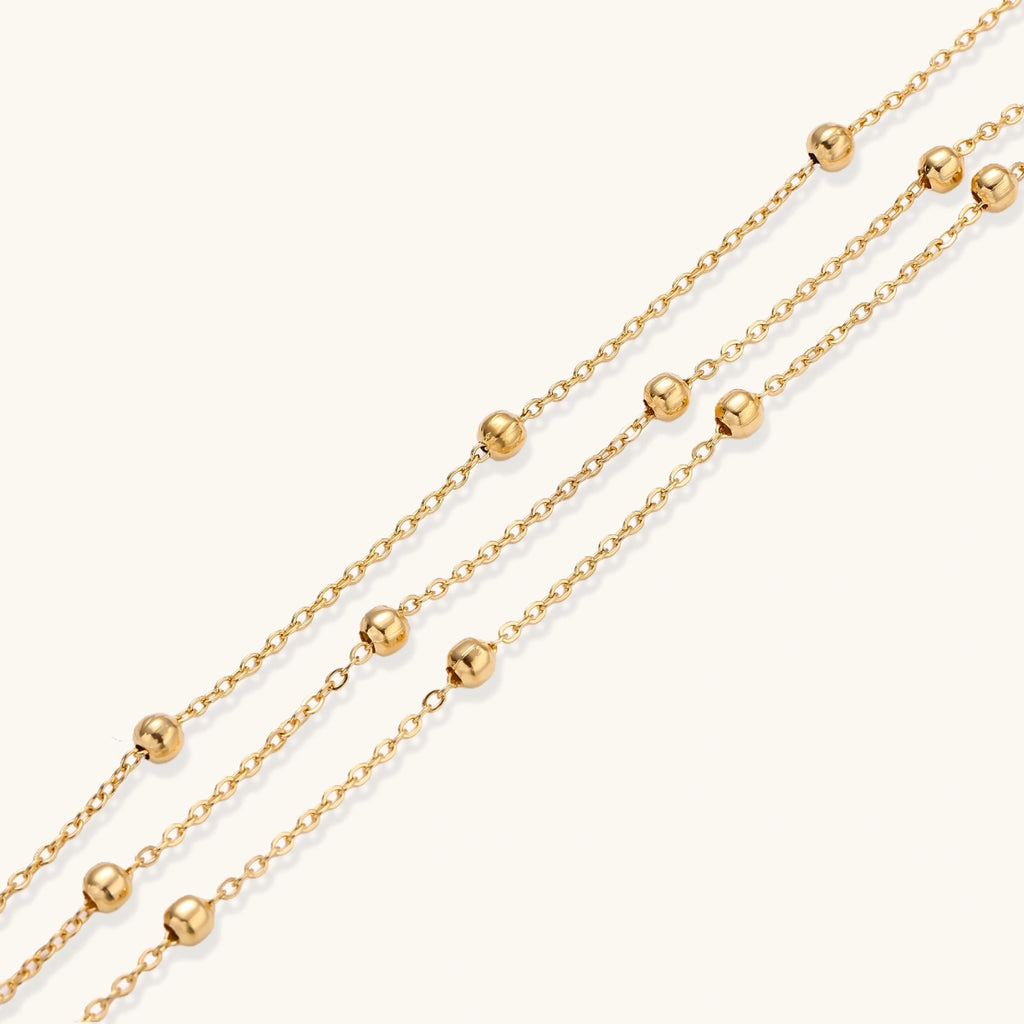 Angled view of Golden Orbit Bracelet by Averuna Jewellery