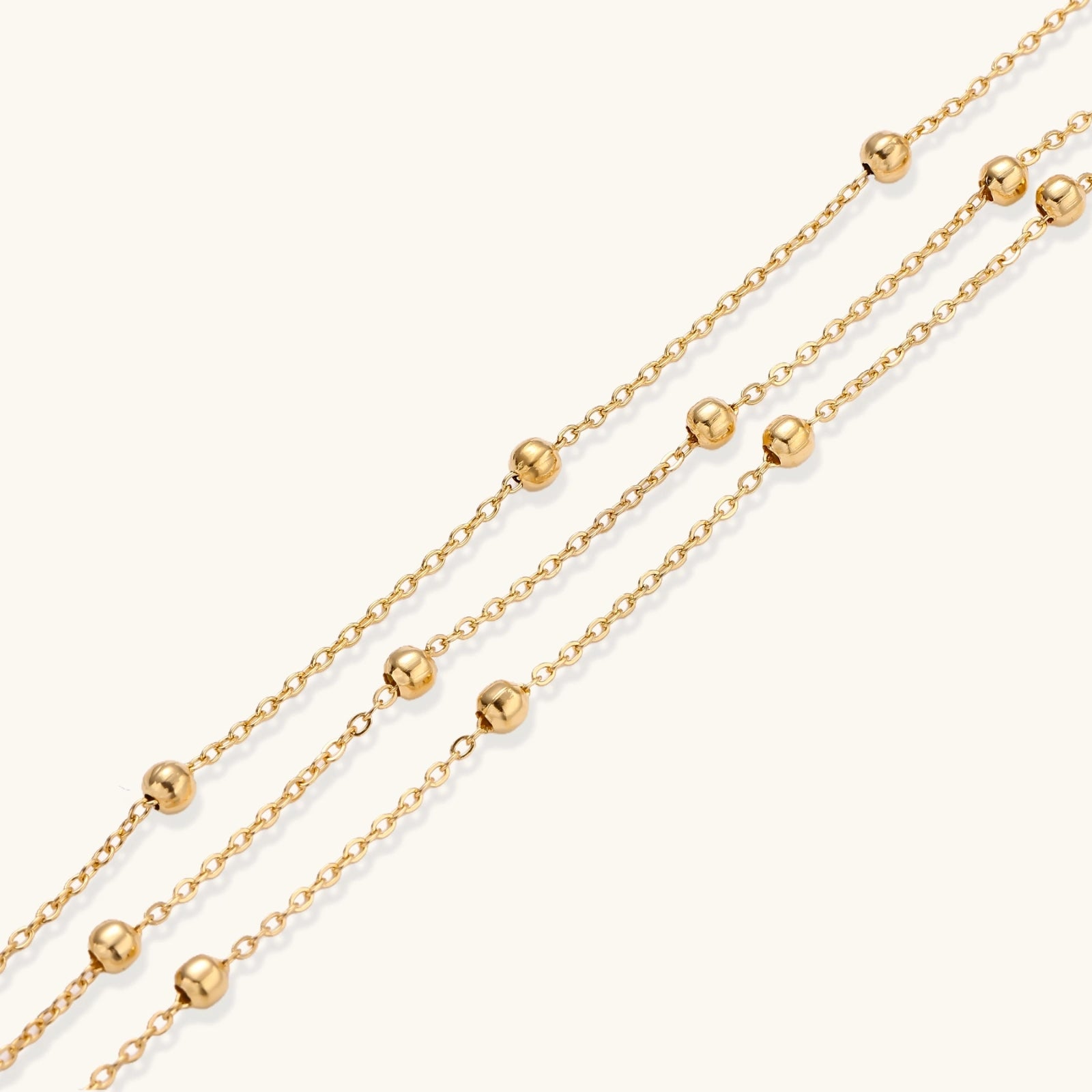 Angled view of Golden Orbit Bracelet by Averuna Jewellery