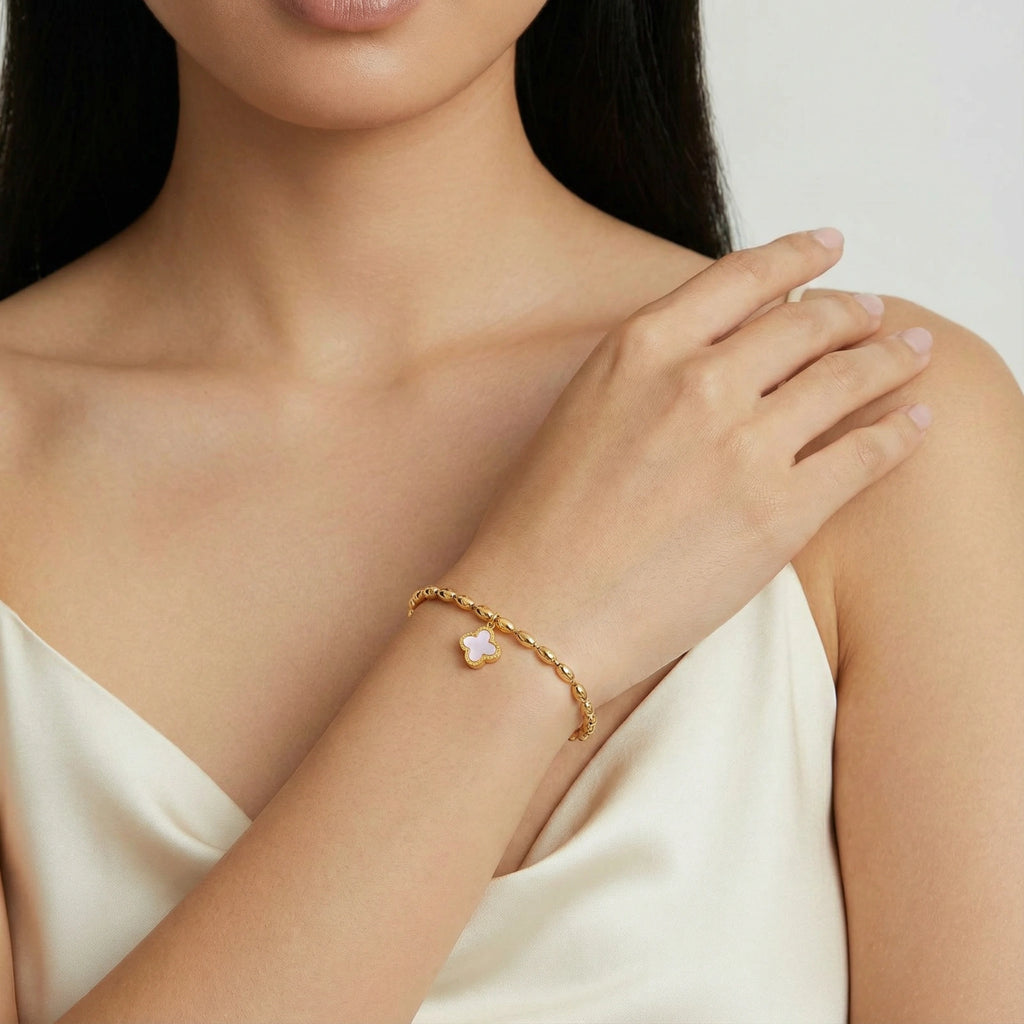 Product detail of Lucky Clover Beaded Bracelet by Averuna Jewellery