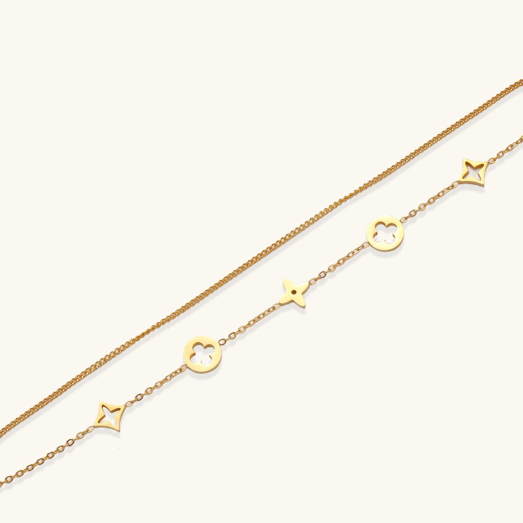 Angled view of Lucky Star Charm Bracelet by Averuna Jewellery
