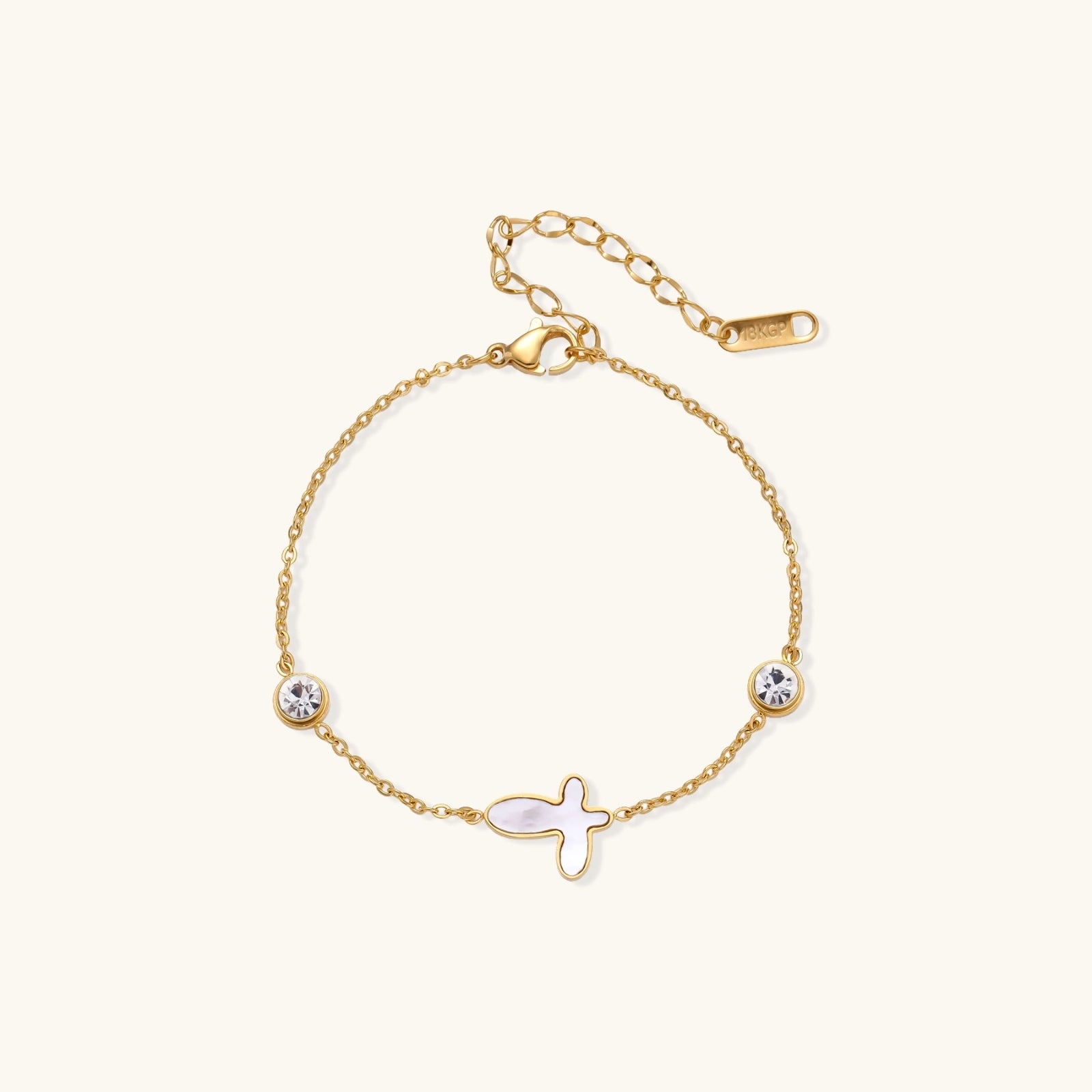 Mother of Pearl Butterfly Bracelet by Averuna Jewellery