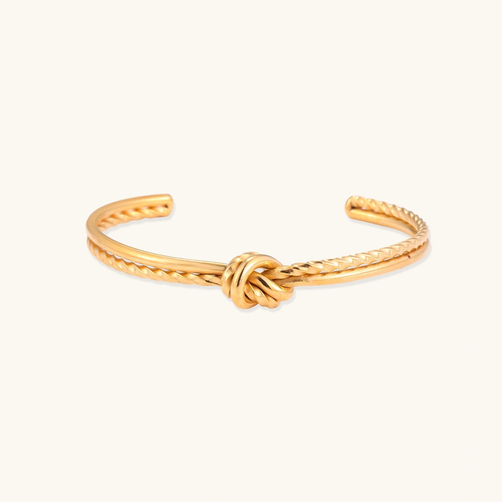 Golden Knot Cuff Bracelet by Averuna Jewellery