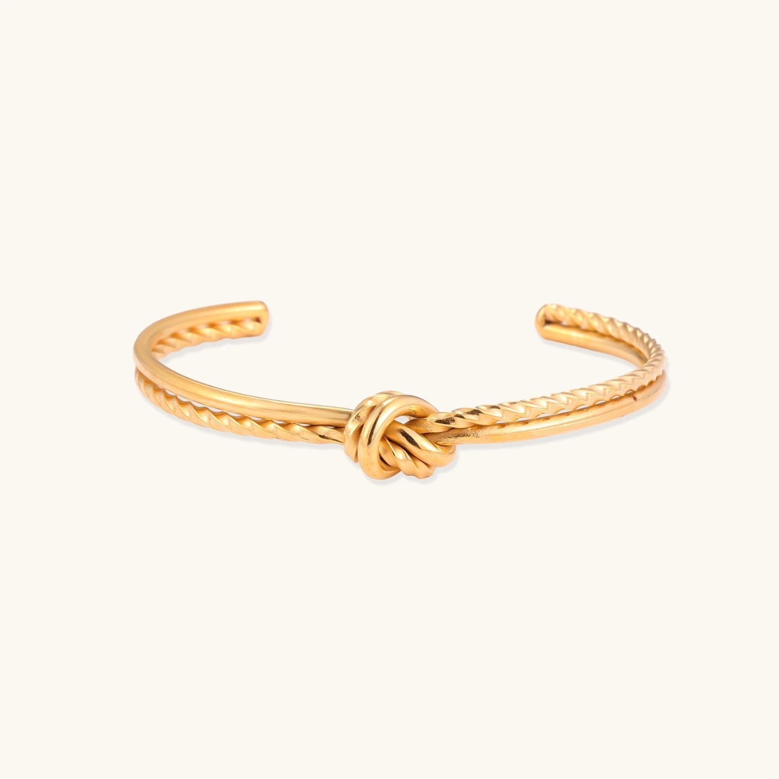 Golden Knot Cuff Bracelet by Averuna Jewellery