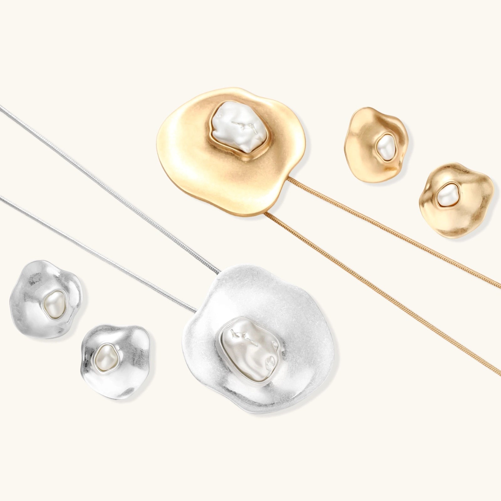 Product detail of Liquid Art Pearl Jewellery Set by Averuna Jewellery