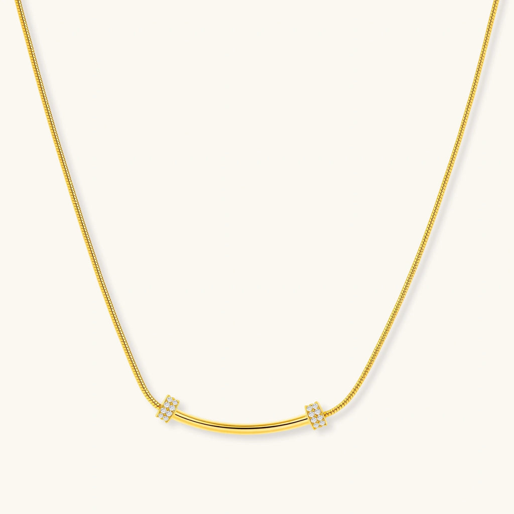 Curved Spark Bar Necklace by Averuna Jewellery