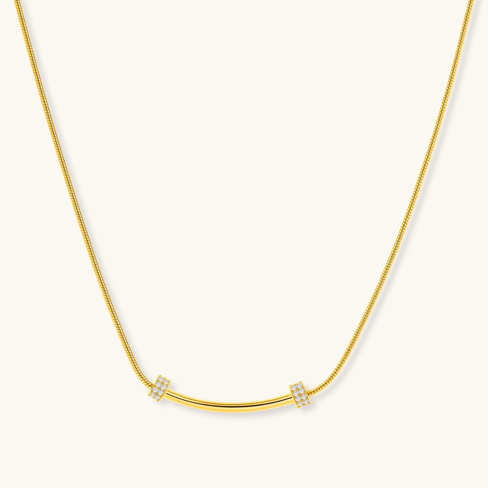 Curved Spark Bar Necklace by Averuna Jewellery