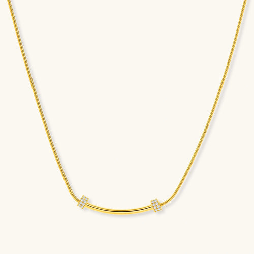 Curved Spark Bar Necklace by Averuna Jewellery