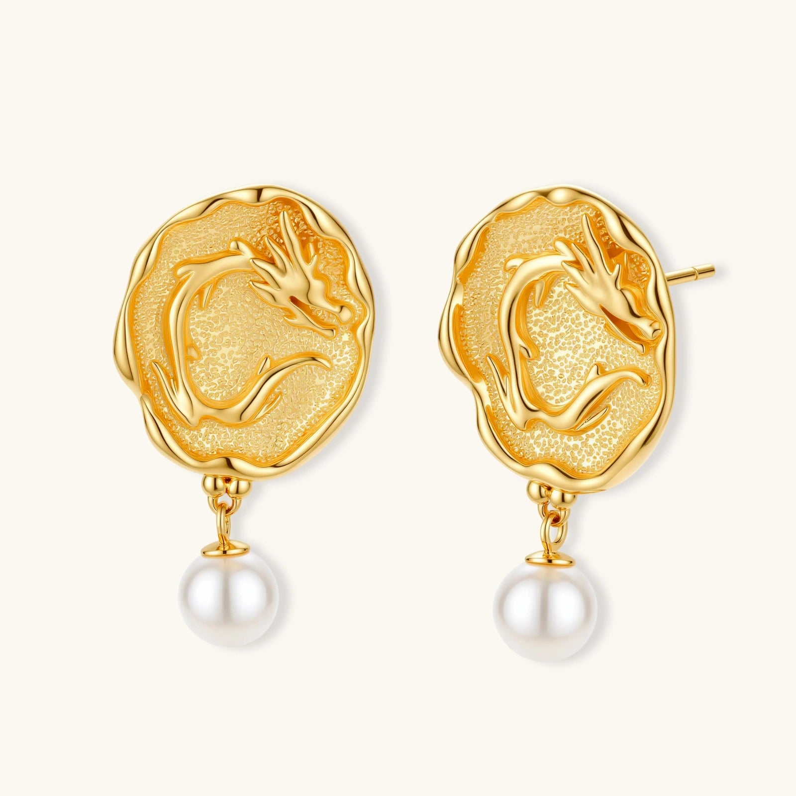 Dragon Phoenix Coin Earrings by Averuna Jewellery