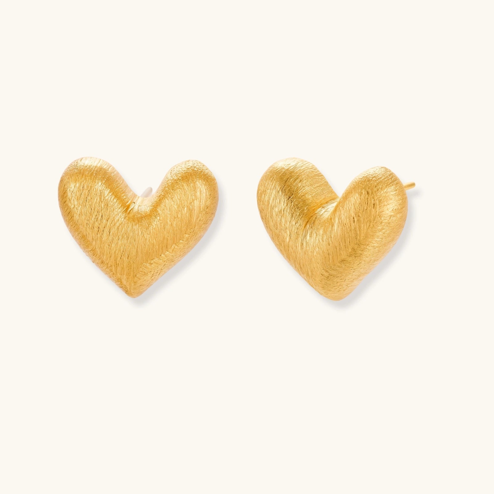 Brushed Heart Stud Earrings by Averuna Jewellery