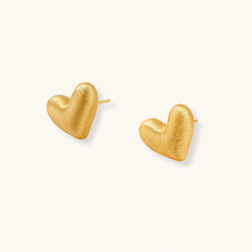 Product detail of Brushed Heart Stud Earrings by Averuna Jewellery