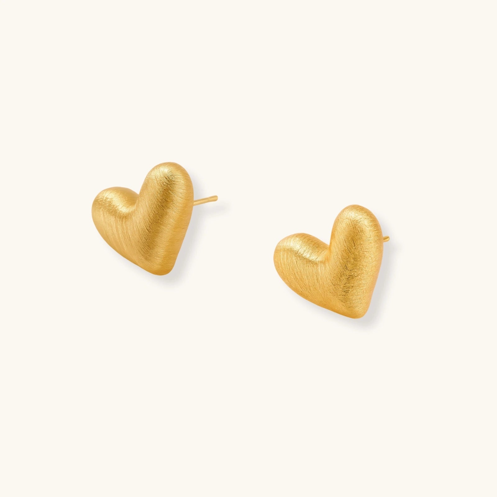 Product detail of Brushed Heart Stud Earrings by Averuna Jewellery