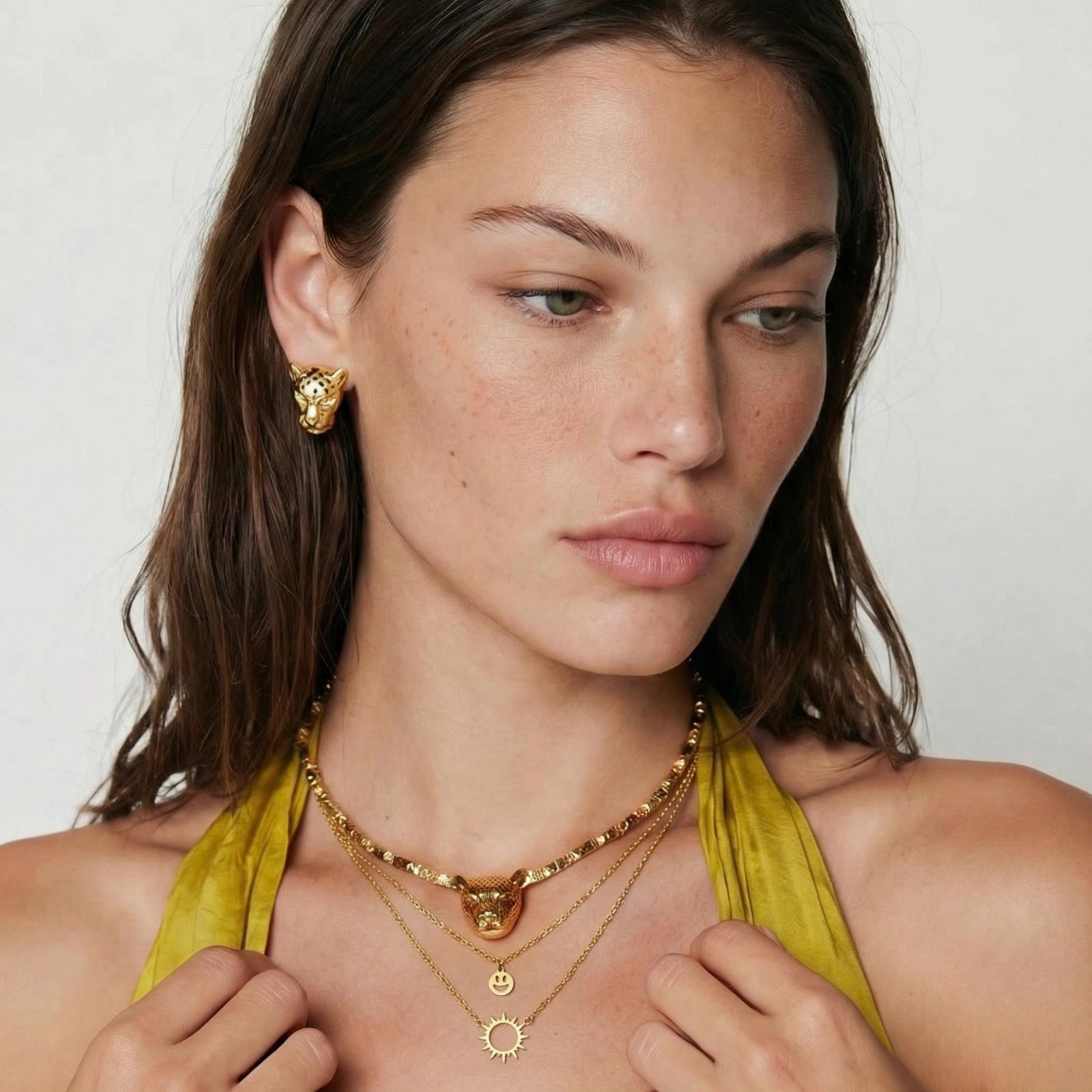 Product detail of Sunshine Smiley Layered Necklace by Averuna Jewellery