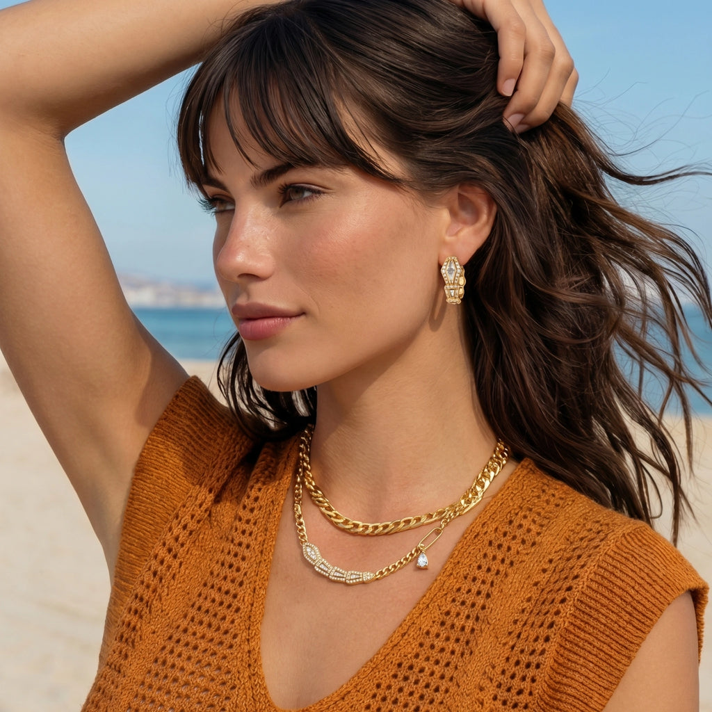 Product detail of Geometric Luxe Jewellery Set by Averuna Jewellery