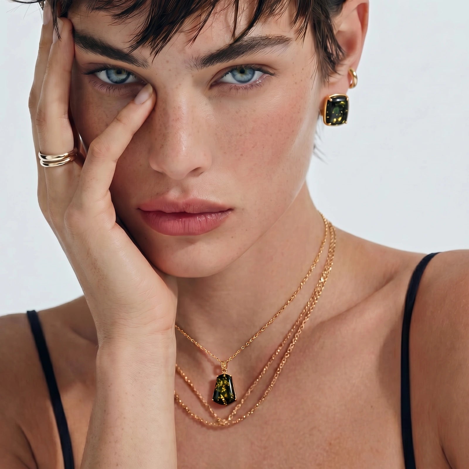 Forest Gold Amber Necklace by Averuna Jewellery