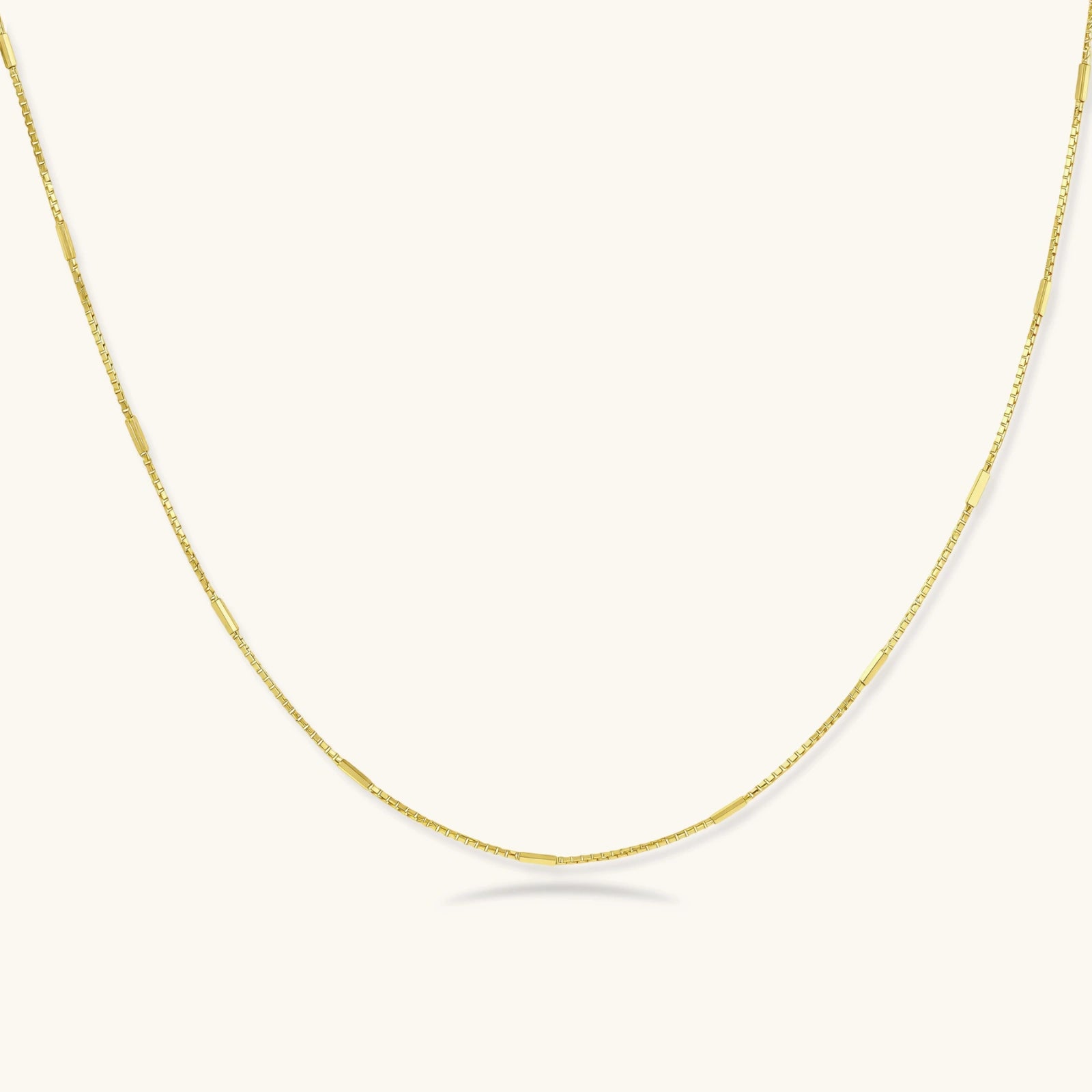 Lifestyle view of Golden Minimalist Chain Necklace by Averuna Jewellery