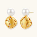 Petal Drop Pearl Earrings by Averuna Jewellery
