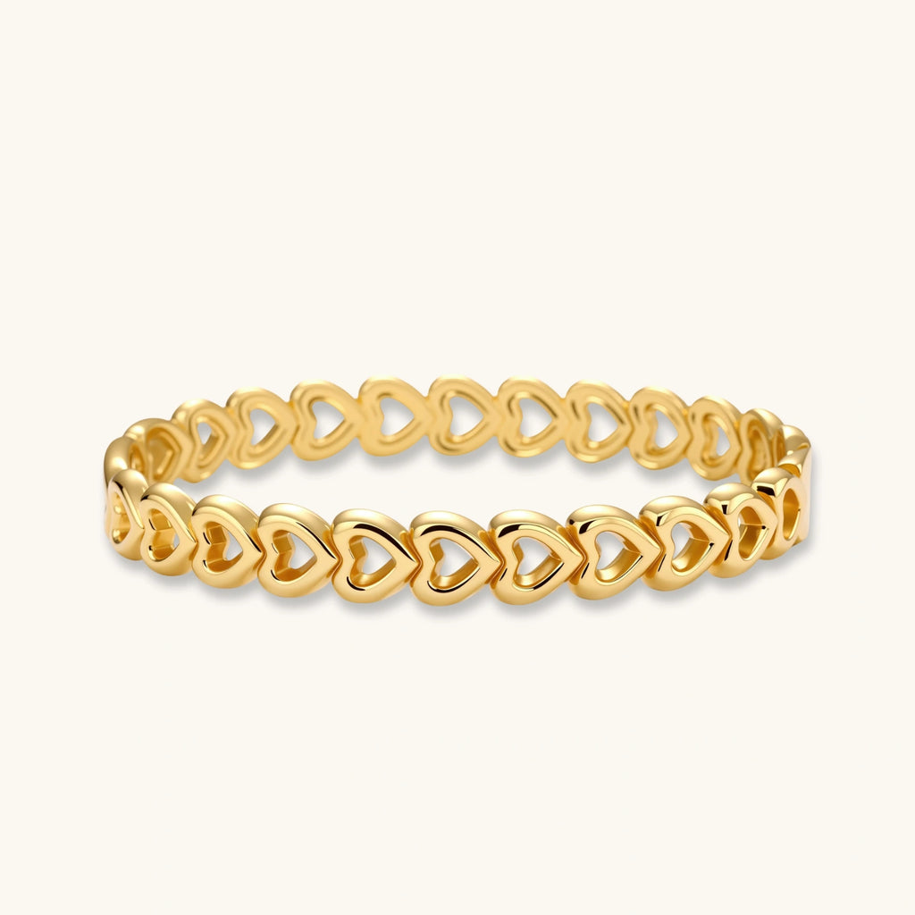 Linked Hearts Bangle by Averuna Jewellery
