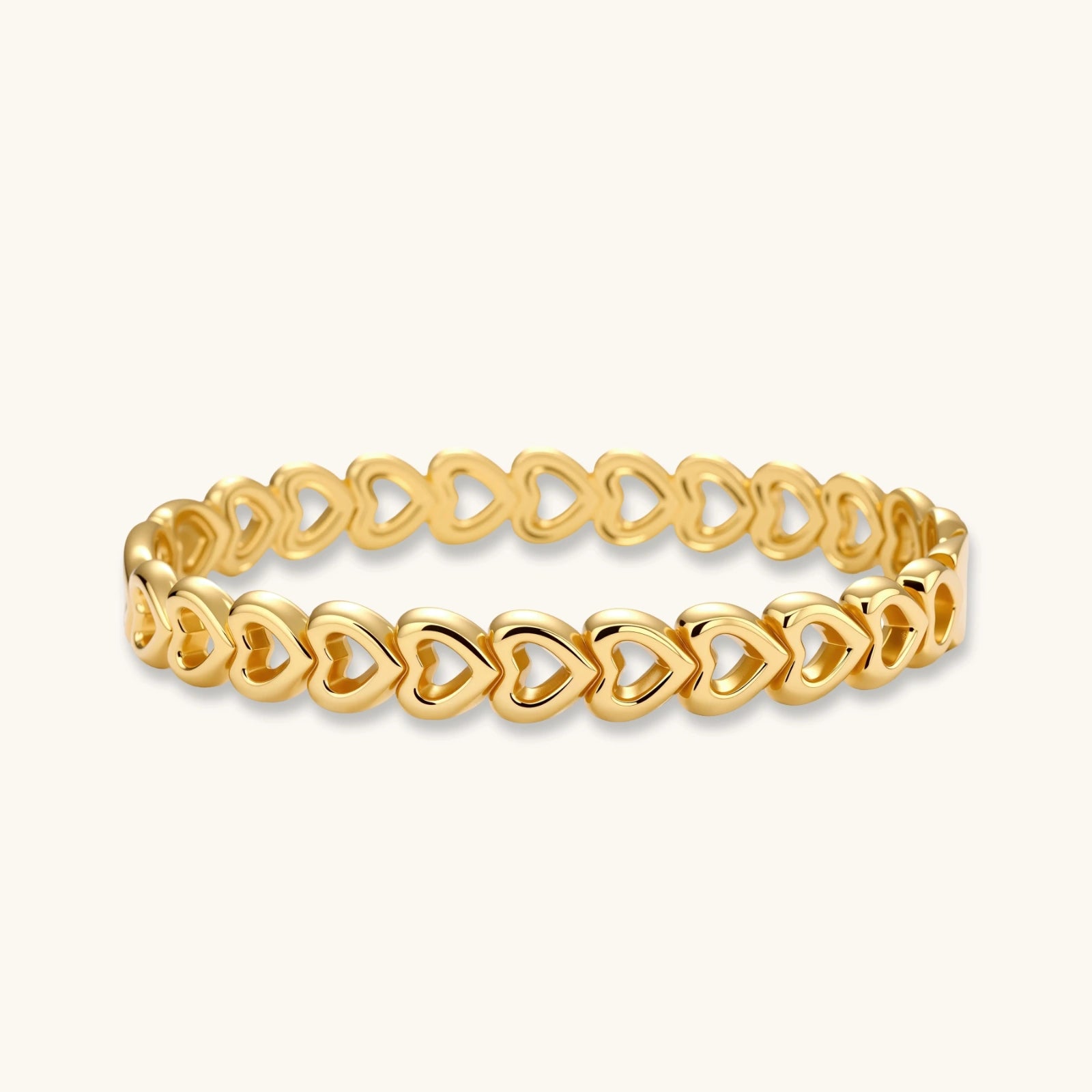 Linked Hearts Bangle by Averuna Jewellery