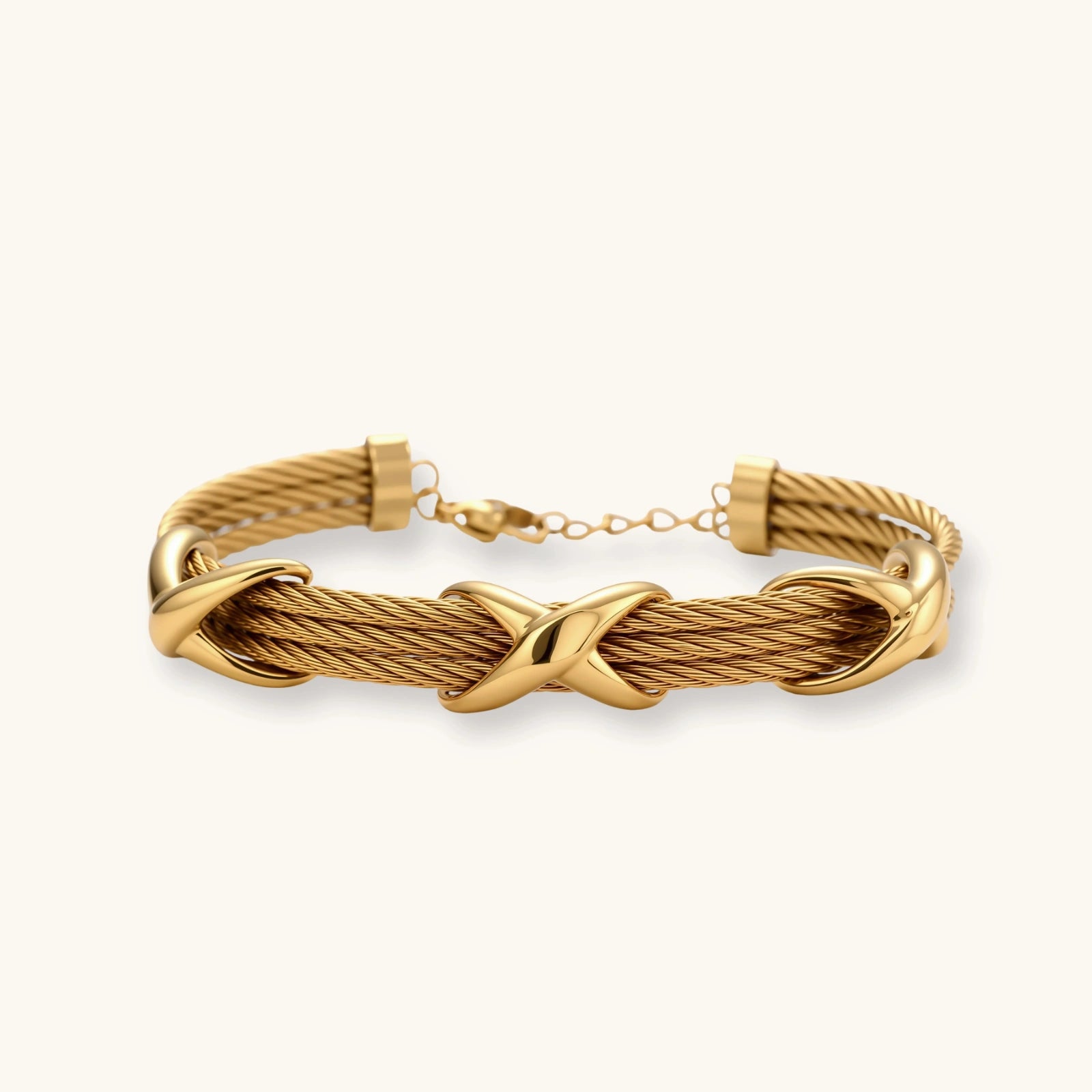 Cross Knot Cable Bracelet by Averuna Jewellery