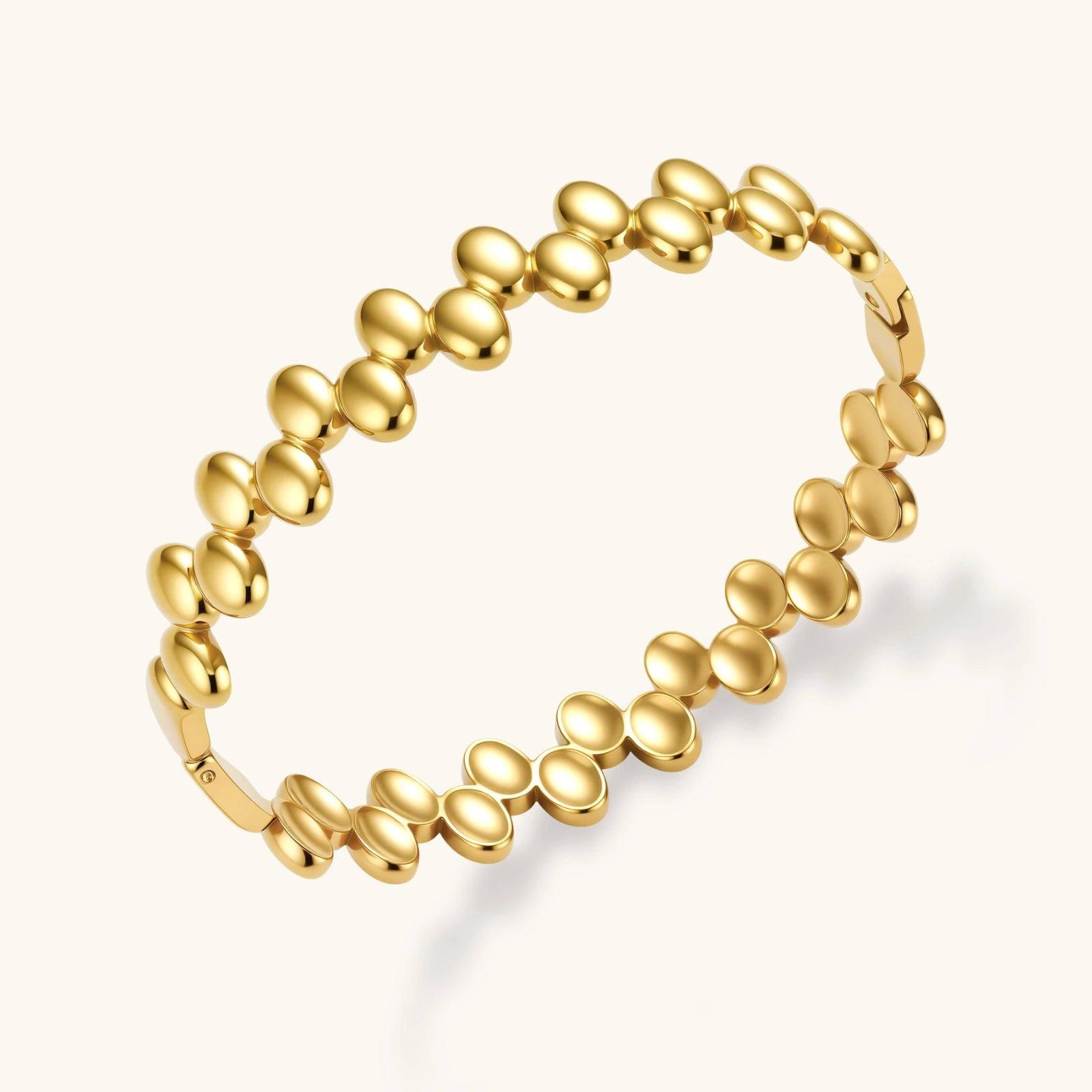 Close-up detail of Pebble Orbit Bracelet by Averuna Jewellery
